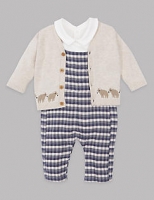 Marks and Spencer  3 Piece Bodysuit & Cardigan with Dungaree Outfit