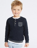 Marks and Spencer  Cotton Rich Textured Sweatshirt (3 Months - 7 Years)
