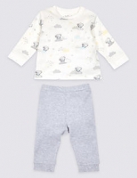 Marks and Spencer  2 Piece Pure Cotton Printed Top & Bottom Outfit
