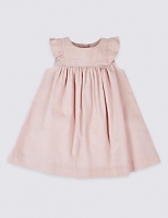 Marks and Spencer  Pure Cotton Frill Sleeve Spotted Dress