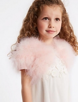 Marks and Spencer  Pure Cotton Marabou Shrug (3-16 Years)