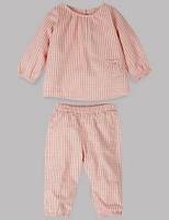Marks and Spencer  2 Piece Woven Checked Top & Bottom Outfit