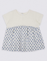 Marks and Spencer  Pure Cotton Floral Embroidered T-Shirt