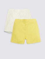 Marks and Spencer  2 Pack Pure Cotton Broderie Shorts