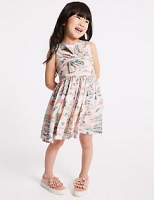 Marks and Spencer  Bow Pure Cotton Dress (3 Months - 7 Years)