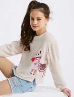 Marks and Spencer  Cotton Rich Llama Sweatshirt (3-16 Years)