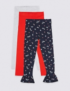 3 Pack Cotton Rich Leggings with Stretch (3-16 Years) 7.00 €