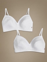 Marks and Spencer  2 Pack Broderie Padded Full Cup First Bras AA-D