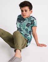 Marks and Spencer  Pure Cotton Palm Print T-Shirt (3-16 Years)