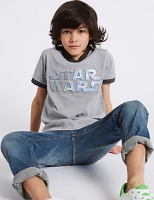 Marks and Spencer  Cotton Rich Star Wars T-Shirt (3-14 Years)