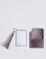 Marks and Spencer  Faux Leather Metallic Keyring & Compact Set