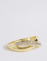 Marks and Spencer  Gold Plated Diamanté Pave Ring