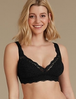 Marks and Spencer  Vintage Lace Cotton Rich Longline Bra A-DD