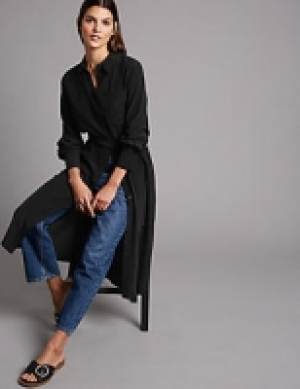 Pure Silk Long Sleeve Shirt Dress With Belt 160.00 €