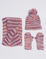 Marks and Spencer  Kids Hat & Snood Scarf with Gloves Set