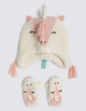 Kids Unicorn Trapper Hat & Mittens Set 19.00 €