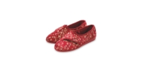 Aldi  Avenue Burgundy Floral Slippers