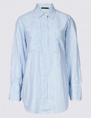Pure Cotton Oversized Striped Shirt 34.00 €