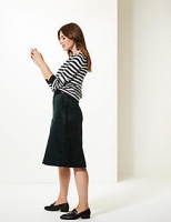 Marks and Spencer  Cotton Rich Textured A-Line Midi Skirt
