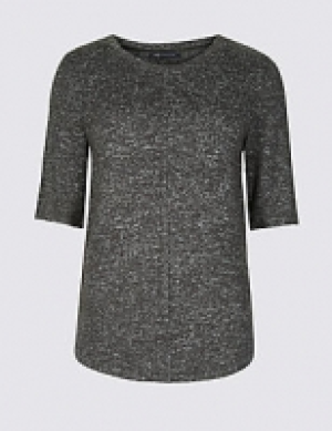 Textured Round Neck Short Sleeve T-Shirt 17.00 €