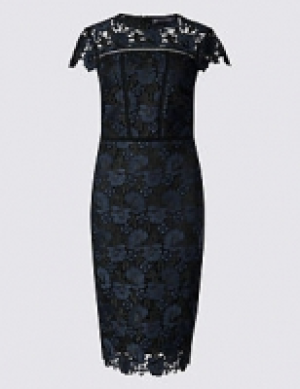 PETITE Lace Cap Sleeve Bodycon Midi Dress 95.00 €