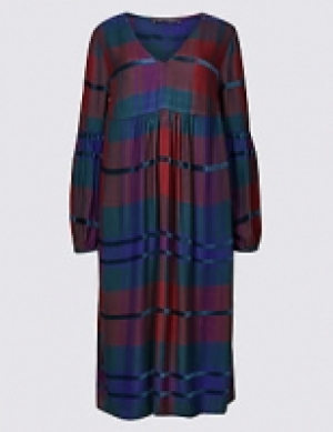 Checked Longline Skater Midi Dress 54.00 €
