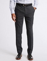 Marks and Spencer  Slim Fit Wool Blend Flat Front Trousers