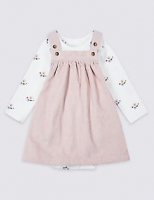 Marks and Spencer  2 Piece Pure Cotton Pinny Dress & Bodysuit