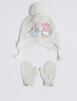 Marks and Spencer  Kids Peppa Pig Hat & Scarf with Mittens Set