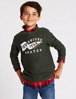 Marks and Spencer  Cotton Rich Khaki Flag Top (3-16 Years)