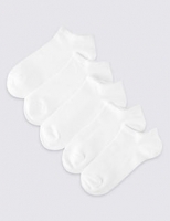 Marks and Spencer  5 Pairs of Freshfeet Cotton Rich Trainer Liner Socks (3-16 Y