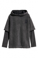 HM   Double-sleeved hooded top