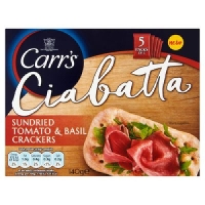 Carrs Ciabatta Crackers Sun Dried Tomato & Basil 140g