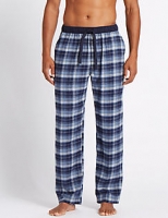 Marks and Spencer  2in Longer Pure Cotton Checked Pyjama Bottoms