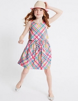 Marks and Spencer  Checked Pure Cotton Prom Dress (3-16 Years)