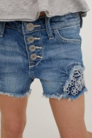 HM   Embroidered denim shorts