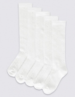 Marks and Spencer  5 Pairs of Knee High Pelerine Socks (3-14 Years)