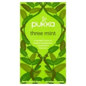 Pukka Organic Three Mint 20 Herbal Tea Bags 32g