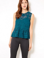 Marks and Spencer  Lace Round Neck Shell Top