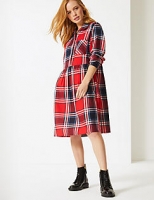 Marks and Spencer  PETITE Pure Cotton Checked Dress
