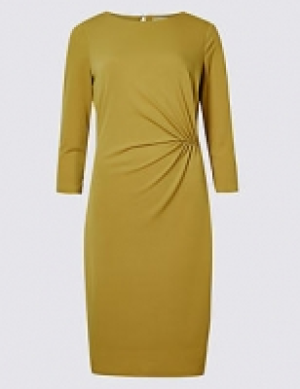 Twisted Drape 3/4 Sleeve Shift Dress 54.00 €