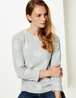 Marks and Spencer  Spotted Round Neck Long Sleeve Sweatshirt