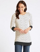 Marks and Spencer  Spotted Longline 3/4 Sleeve Tunic