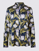 Marks and Spencer  Floral Print Satin Long Sleeve Shirt