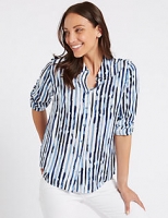 Marks and Spencer  Pure Modal Striped Long Sleeve Shirt