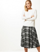 Marks and Spencer  Checked A-Line Midi Skirt