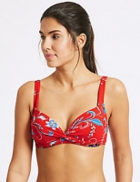 Marks and Spencer  Floral Print Non-Wired Plunge Bikini Top