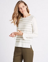 Marks and Spencer  Striped Round Neck Long Sleeve Tunic