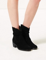 Marks and Spencer  Suede Block Heel Side Zip Ankle Boots