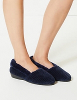 Marks and Spencer  Faux Fur Striped Slipper Boots